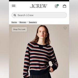 J. Crew Multicolor Striped Crewneck Sweater